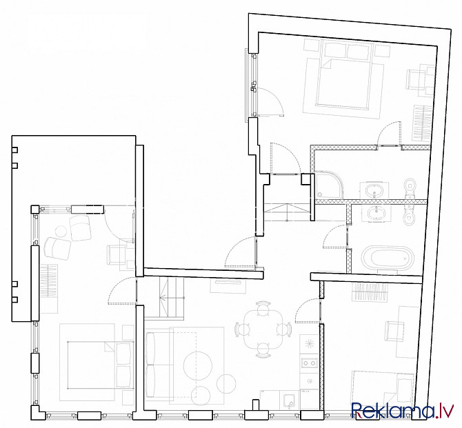 Projekts - Semarah Apartamenti, jaunceltne, studio tipa, virtuve apvienota ar viesistabu, jauna Rīga - foto 3