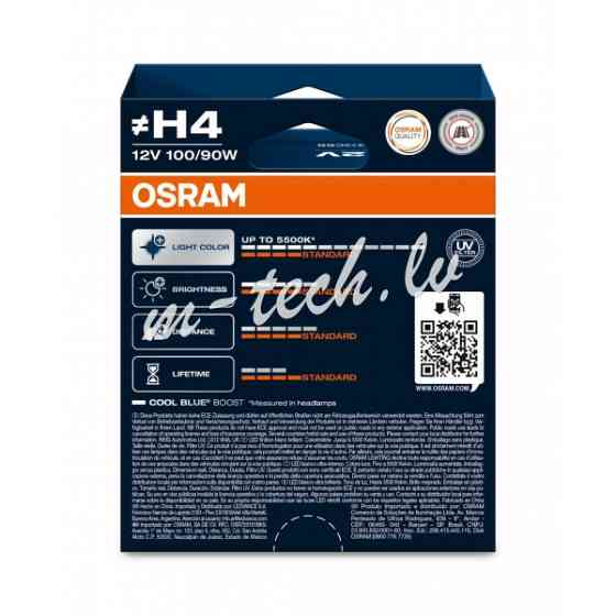 O62193CBB-2HB - OSRAM COOL BLUE BOOST 62193CBB-2HB ~H4 P43t 12V 100/90W Rīga