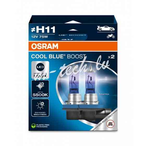 O62211CBB-2HB - OSRAM COOL BLUE BOOST 62211CBB-2HB ~H11 PGJ19-2 12V 75W Rīga