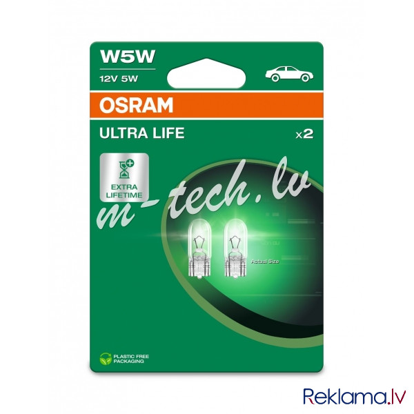 O2825ULT-2BL - OSRAM ULTRALIFE 2825ULT-2BL W5W W2.1x9.5d 12V 5W Рига - изображение 1