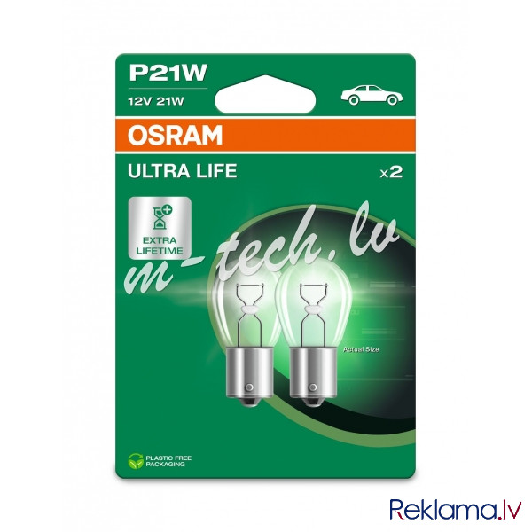 O7506ULT-2BL - OSRAM ULTRALIFE 7506ULT-2BL P21W BA15s 12V 21W Rīga - foto 1