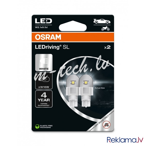 O921DWP-2BL - OSRAM LEDrivin SL 921DWP-2BL  ~W16W W2.1x9.5d 12V 2.1W Rīga - foto 1