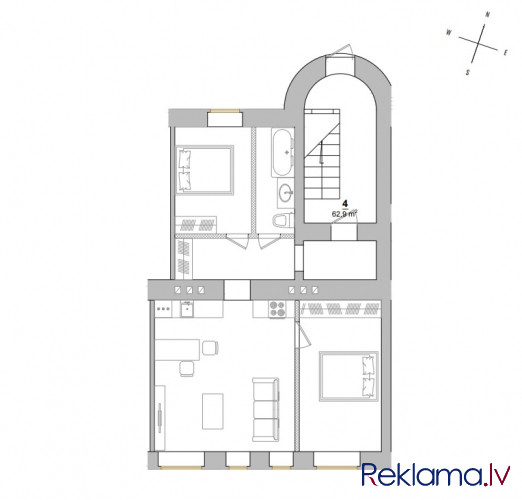 Ekonomisks un ilgtspējīgs 3-istabu dzīvoklis renovētā ēkā- Krāsotāju 13 projektā.  Projekts atrodas  Рига - изображение 4