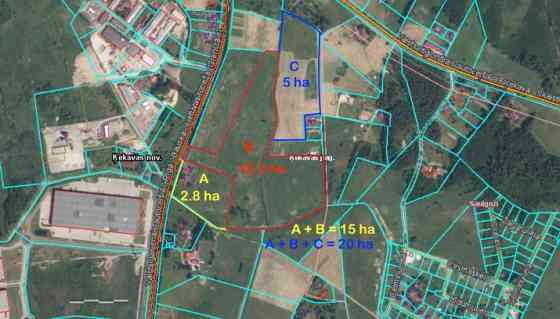 Земля под строительство складов или производственных зданий в Ķekava.  Общая Ķekavas pagasts