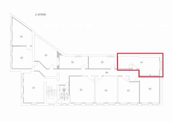 Piedāvājumā biroja telpas Brasā, Starta iela 1.  + Kopējā platība 34.1 m2; + 2. stāvs; + Ap ēku bezm Rīga