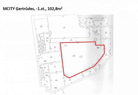 Офисные помещения на -1. этаже на улице Гертрудес.  + -1. этаж. + Открытого типа Рига