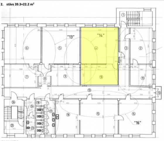 Birojs Torņakalnā 3.stāvs, BEZ lifta.  Plānojums: 2 regulāras formas telpas.  Ēkai autonoma apkure.  Rīga